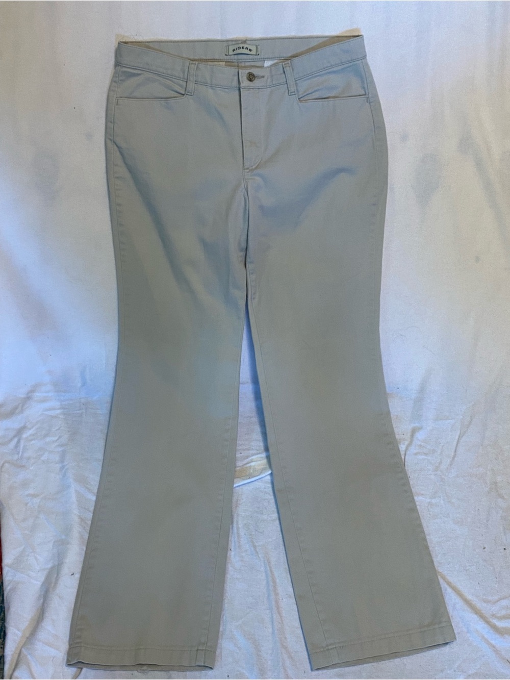 Riders by Lee Women's Khaki Tan Casual Straight-Leg Pants Sz 10 M